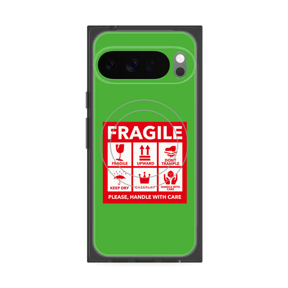Premium Square Case with Pixelsnap［ FRAGILE Sticker - Green ］
