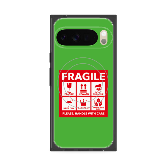 Premium Square Case with Pixelsnap［ FRAGILE Sticker - Green ］