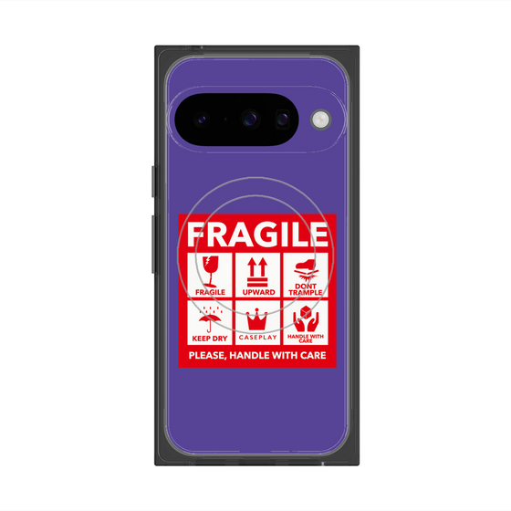 Premium Square Case with Pixelsnap［ FRAGILE Sticker - Purple ］