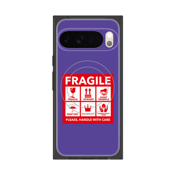 Premium Square Case with Pixelsnap［ FRAGILE Sticker - Purple ］
