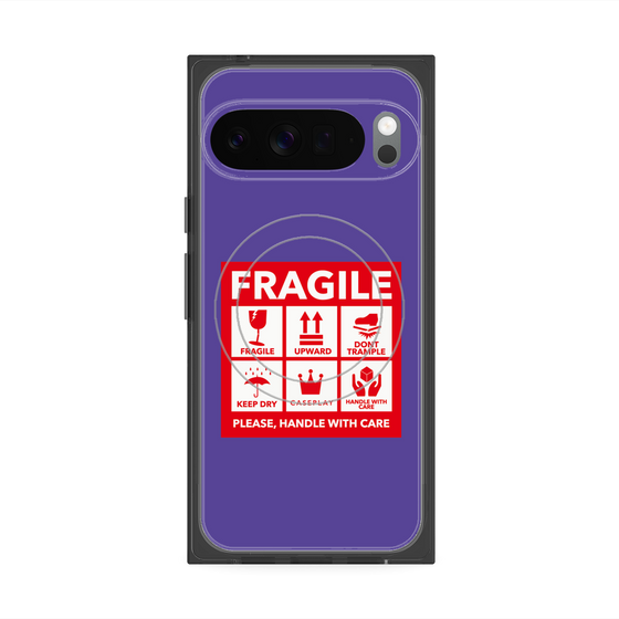 Premium Square Case with Pixelsnap［ FRAGILE Sticker - Purple ］