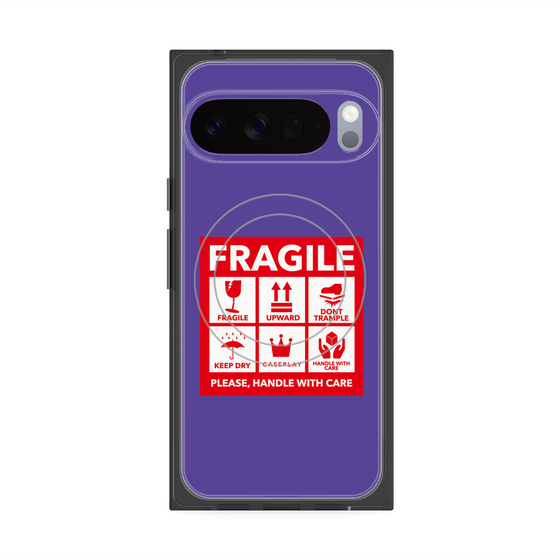 Premium Square Case with Pixelsnap［ FRAGILE Sticker - Purple ］