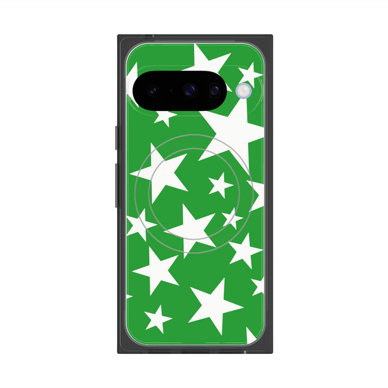 Premium Square Case with Pixelsnap［ Stars - Green ］