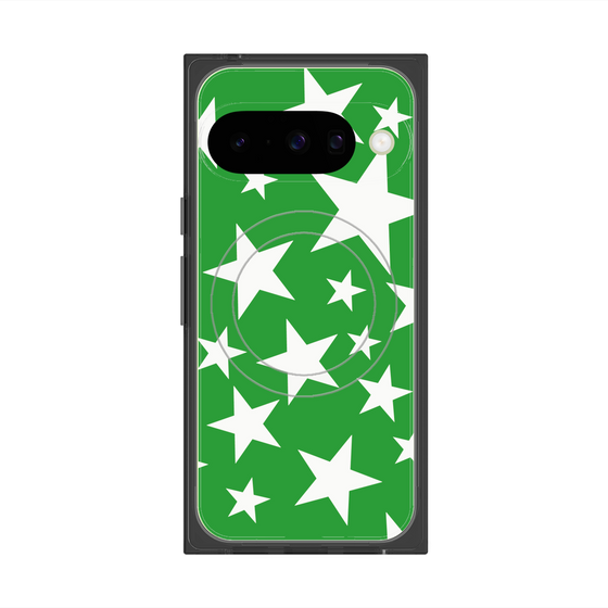 Premium Square Case with Pixelsnap［ Stars - Green ］
