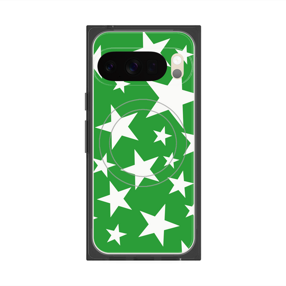 Premium Square Case with Pixelsnap［ Stars - Green ］
