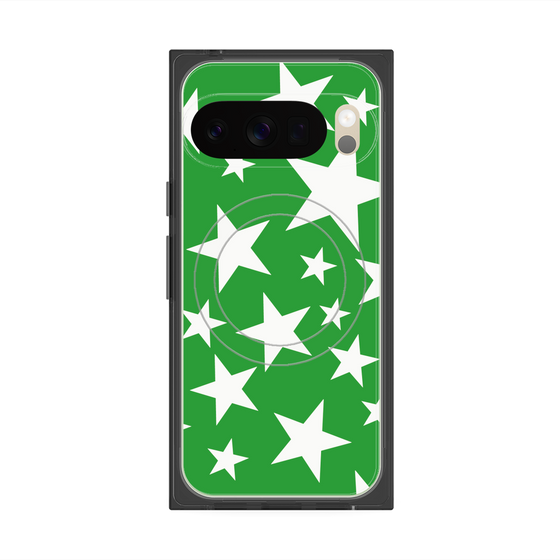 Premium Square Case with Pixelsnap［ Stars - Green ］