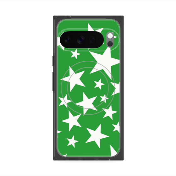 Premium Square Case with Pixelsnap［ Stars - Green ］
