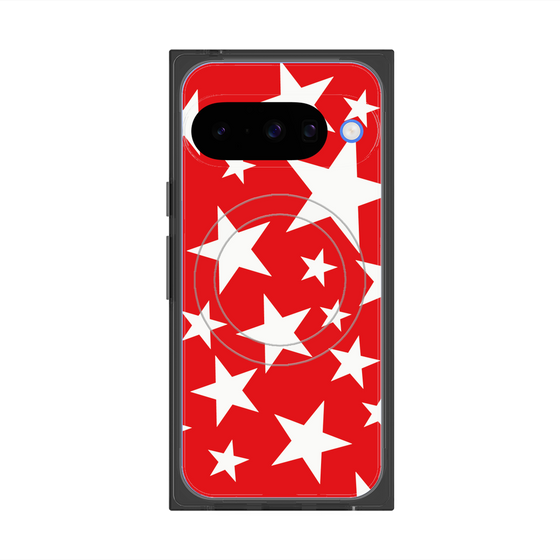 Premium Square Case with Pixelsnap［ Stars - Red ］