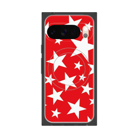 Premium Square Case with Pixelsnap［ Stars - Red ］