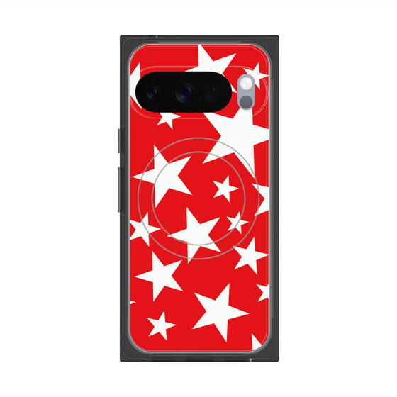 Premium Square Case with Pixelsnap［ Stars - Red ］