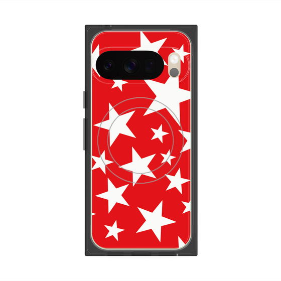 Premium Square Case with Pixelsnap［ Stars - Red ］