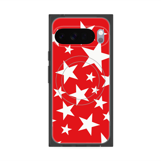 Premium Square Case with Pixelsnap［ Stars - Red ］