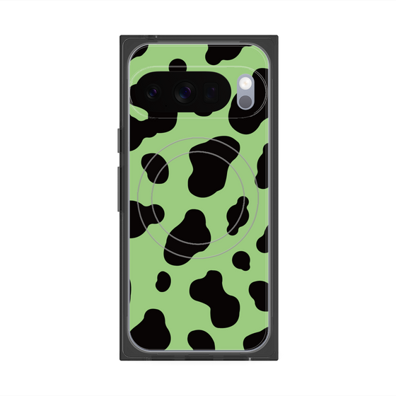 Premium Square Case with Pixelsnap［ Cow - Green ］