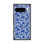 Premium Square Case with Pixelsnap［ Karakusa Pattern - Blue ］