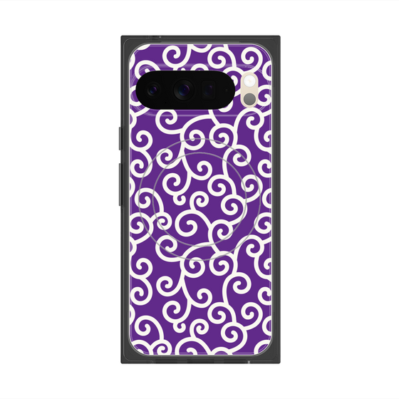 Premium Square Case with Pixelsnap［ Karakusa Pattern - Purple ］