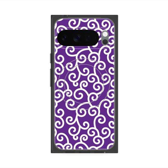 Premium Square Case with Pixelsnap［ Karakusa Pattern - Purple ］