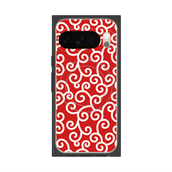 Premium Square Case with Pixelsnap［ Karakusa Pattern - Red ］