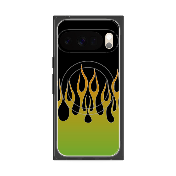 Premium Square Case with Pixelsnap［ Flame - Green ］