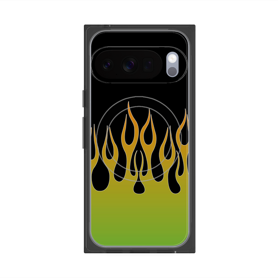 Premium Square Case with Pixelsnap［ Flame - Green ］