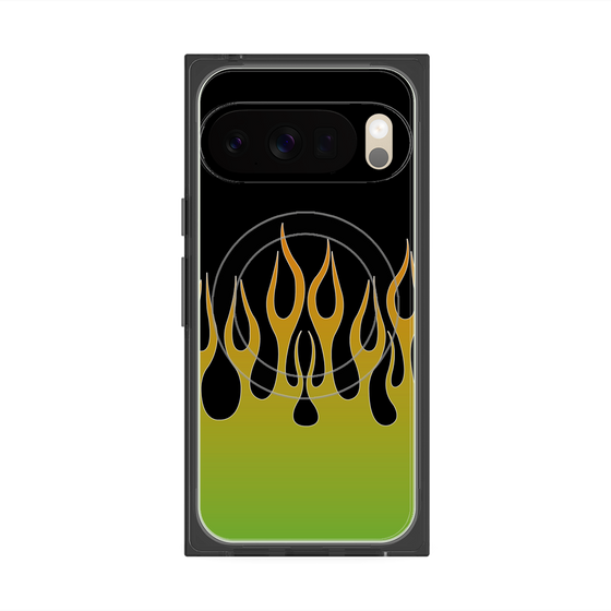 Premium Square Case with Pixelsnap［ Flame - Green ］