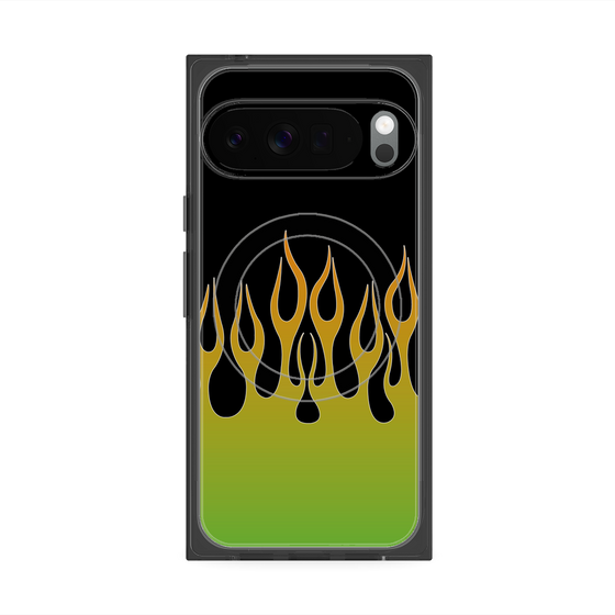 Premium Square Case with Pixelsnap［ Flame - Green ］