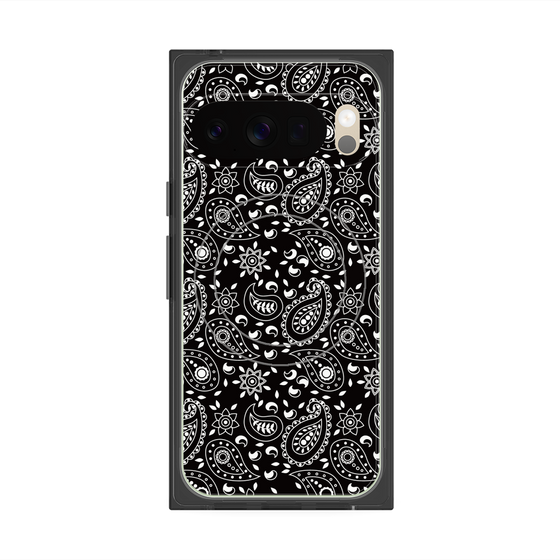 Premium Square Case with Pixelsnap［ Paisley - Black ］