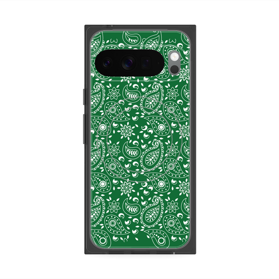 Premium Square Case with Pixelsnap［ Paisley - Green ］