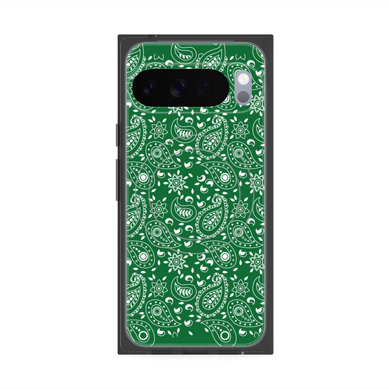 Premium Square Case with Pixelsnap［ Paisley - Green ］