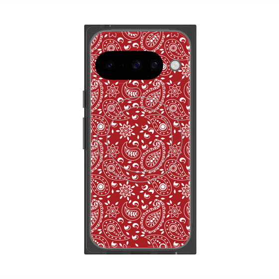 Premium Square Case with Pixelsnap［ Paisley - Red ］