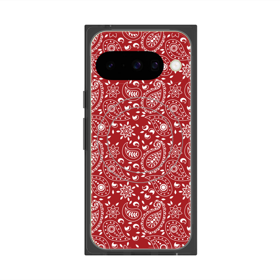 Premium Square Case with Pixelsnap［ Paisley - Red ］
