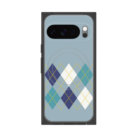 Premium Square Case with Pixelsnap［ Nordic Argyle - Blue ］