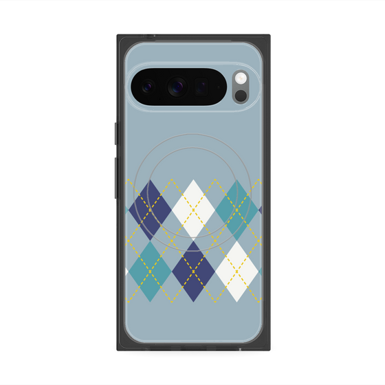 Premium Square Case with Pixelsnap［ Nordic Argyle - Blue ］