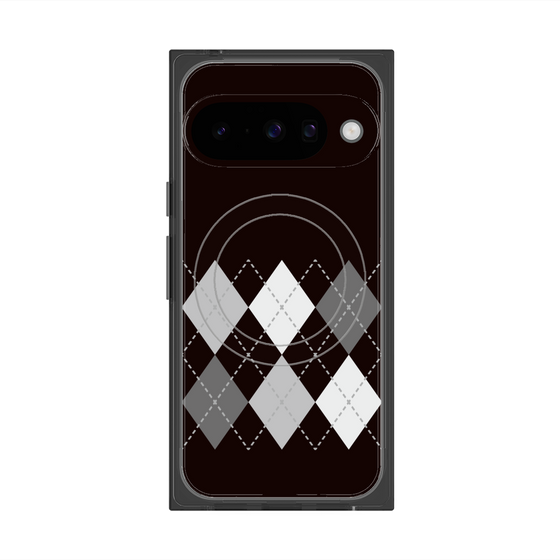 Premium Square Case with Pixelsnap［ Nordic Argyle - Black ］