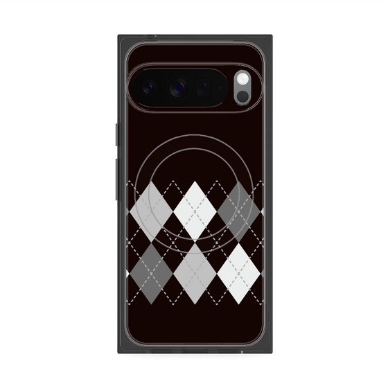 Premium Square Case with Pixelsnap［ Nordic Argyle - Black ］