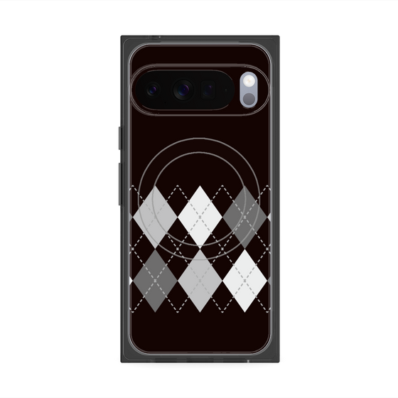 Premium Square Case with Pixelsnap［ Nordic Argyle - Black ］