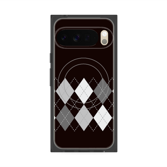 Premium Square Case with Pixelsnap［ Nordic Argyle - Black ］