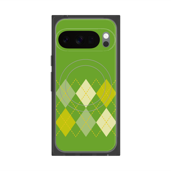 Premium Square Case with Pixelsnap［ Nordic Argyle - Green ］