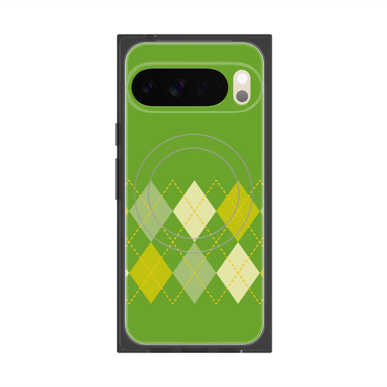 Premium Square Case with Pixelsnap［ Nordic Argyle - Green ］