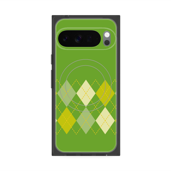 Premium Square Case with Pixelsnap［ Nordic Argyle - Green ］