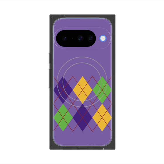 Premium Square Case with Pixelsnap［ Nordic Argyle - Purple ］