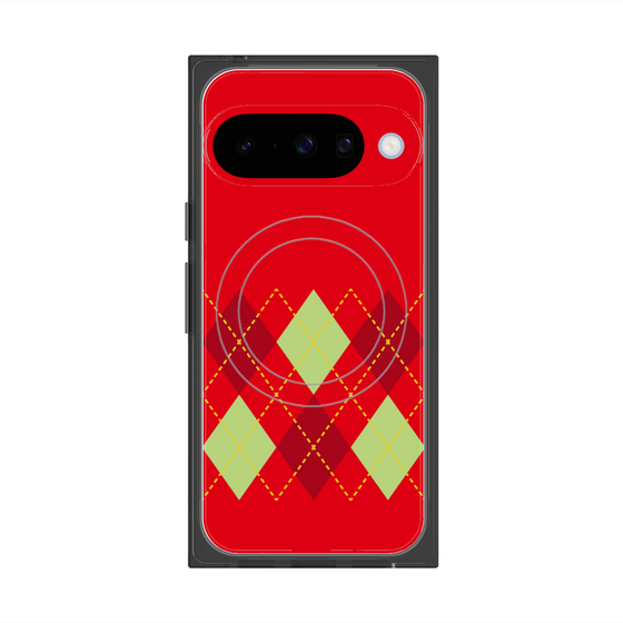 Premium Square Case with Pixelsnap［ Nordic Argyle - Red ］