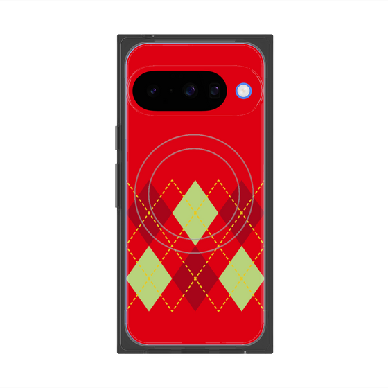 Premium Square Case with Pixelsnap［ Nordic Argyle - Red ］