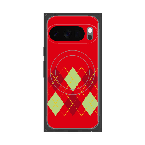 Premium Square Case with Pixelsnap［ Nordic Argyle - Red ］