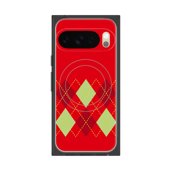 Premium Square Case with Pixelsnap［ Nordic Argyle - Red ］