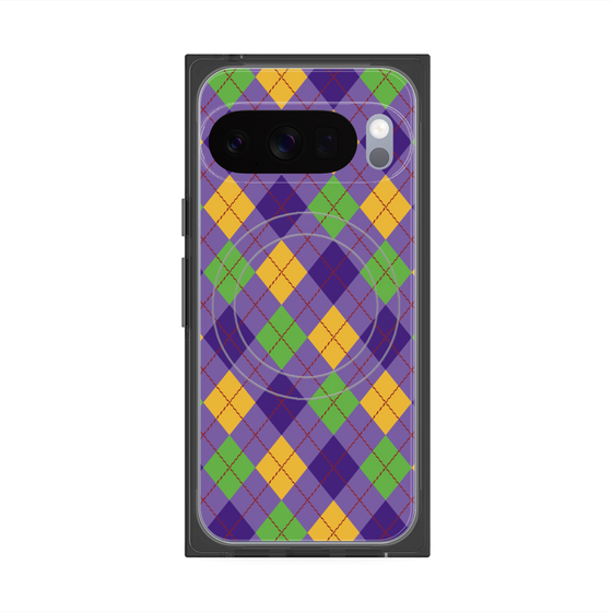 Premium Square Case with Pixelsnap［ Argyle - Purple ］
