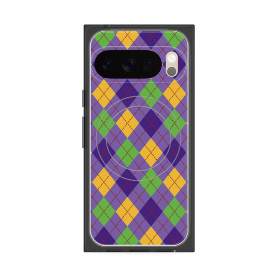 Premium Square Case with Pixelsnap［ Argyle - Purple ］