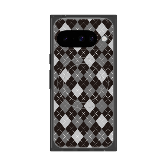 Premium Square Case with Pixelsnap［ Argyle - Black ］