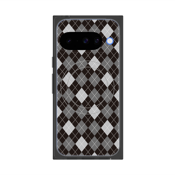 Premium Square Case with Pixelsnap［ Argyle - Black ］