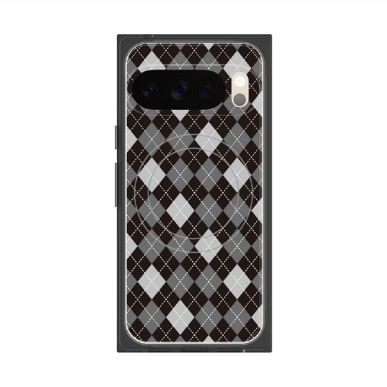 Premium Square Case with Pixelsnap［ Argyle - Black ］
