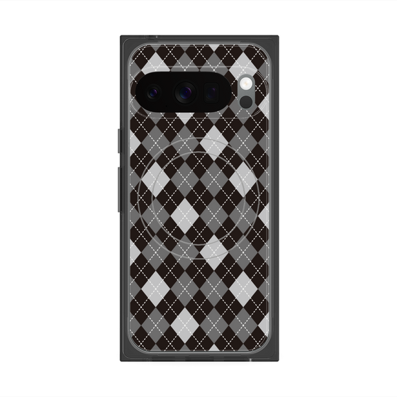 Premium Square Case with Pixelsnap［ Argyle - Black ］